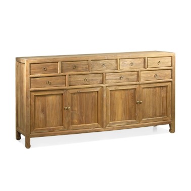 Aparador de madera de teca 9 cajones 4 puertas Merida