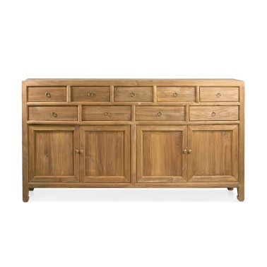 Aparador de madera de teca 9 cajones 4 puertas Merida