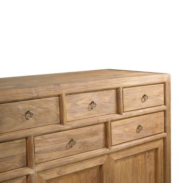 Aparador de madera de teca 9 cajones 4 puertas Merida