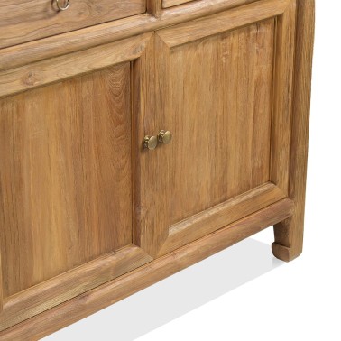 Aparador de madera de teca 9 cajones 4 puertas Merida