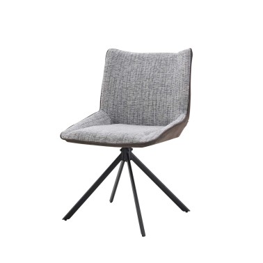 Silla tapizada giratoria con estructra metalica negra Alessia