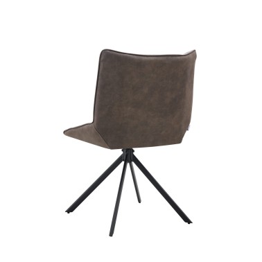 Silla tapizada giratoria con estructra metalica negra Alessia