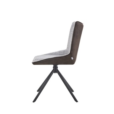 Silla tapizada giratoria con estructra metalica negra Alessia