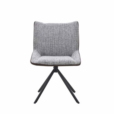 Silla tapizada giratoria con estructra metalica negra Alessia