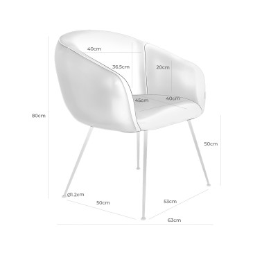 Silla tapizada gris claro con patas metalicas Lucia