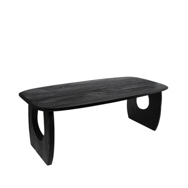 Mesa comedor madera maciza color negra WAZIR