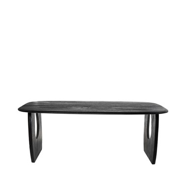 Mesa comedor madera maciza color negra WAZIR