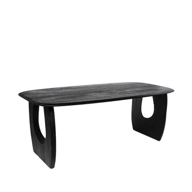 Mesa comedor madera maciza color negra WAZIR