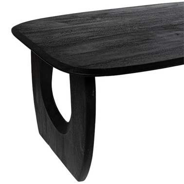 Mesa comedor madera maciza color negra WAZIR