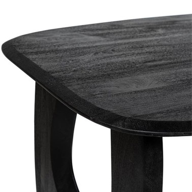 Mesa comedor madera maciza color negra WAZIR