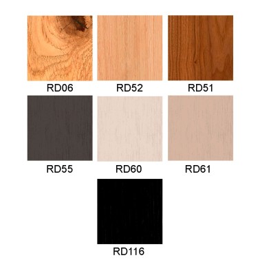 Mesa comedor redonda madera tapa biselada con pie central metalico ERICO