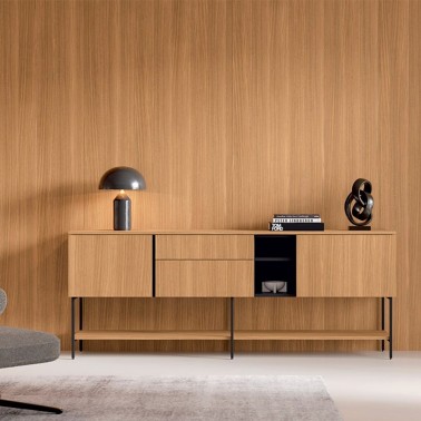 Aparador moderno con 2 puertas y cajones Muss 02