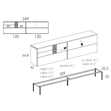 Aparador moderno Muss 03 de Tegarmobel