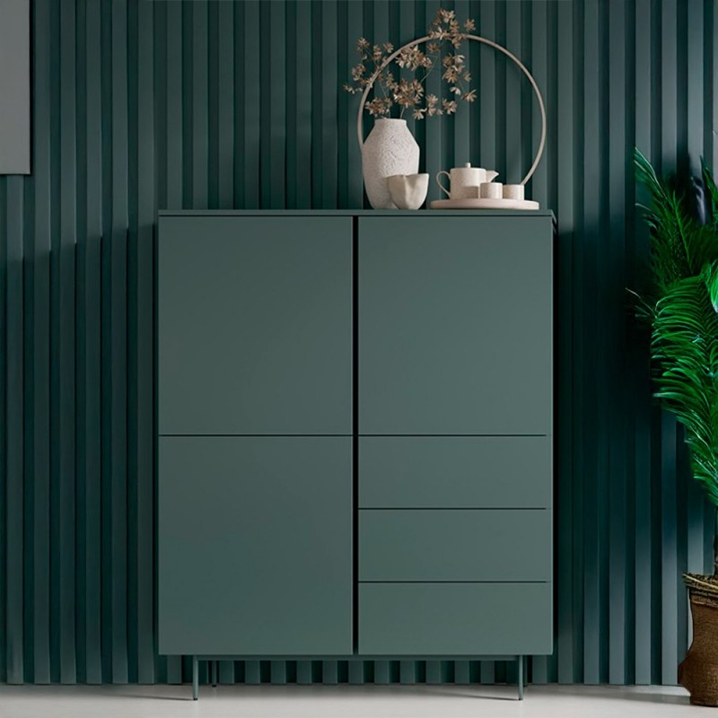 Aparador alto con 3 puertas y cajones Muss 4A