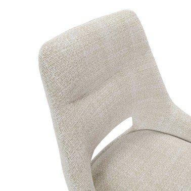 Silla de comedor tapizada con patas metalica negras Callie