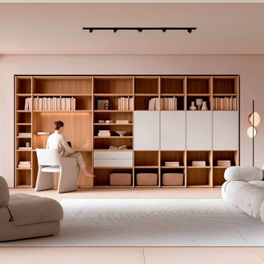 Libreria a medida con escritorio