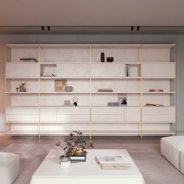 Libreria a medida con estructura metalica Verso