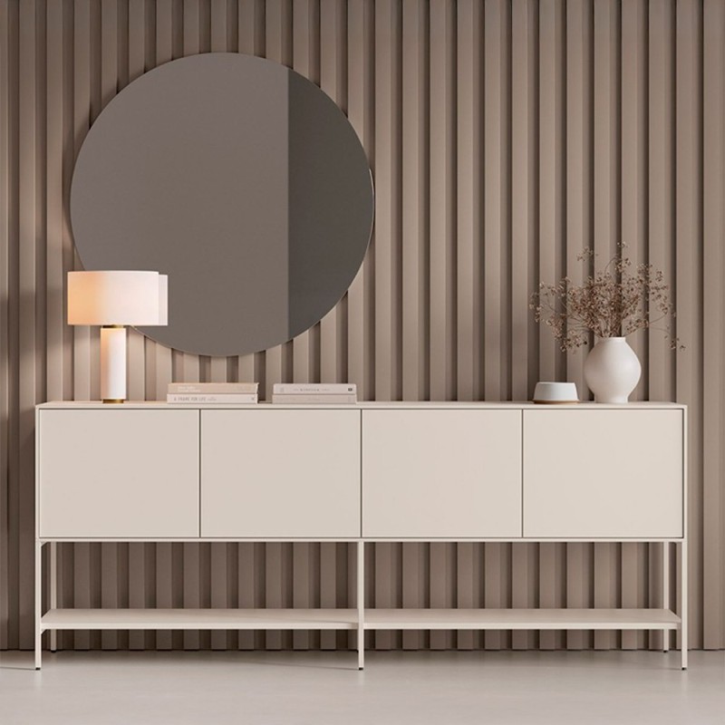 Aparador con 4 puertas y estructura metalica Natur