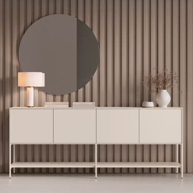 Aparador con 4 puertas y estructura metalica Natur