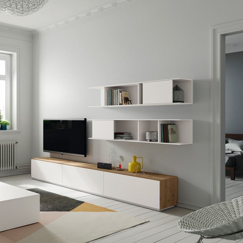 Mueble de Tv bajo modular con 2 modulos altos Slide de Mobenia