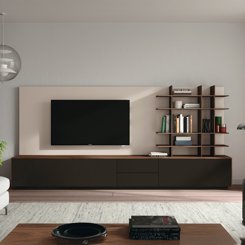 Composicion mueble Tv modular Med 37 con estanteria Mondrian