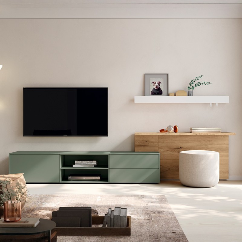 MUEBLE TV MODULAR CON ESCRITORIO Y ESTANTE MED 52