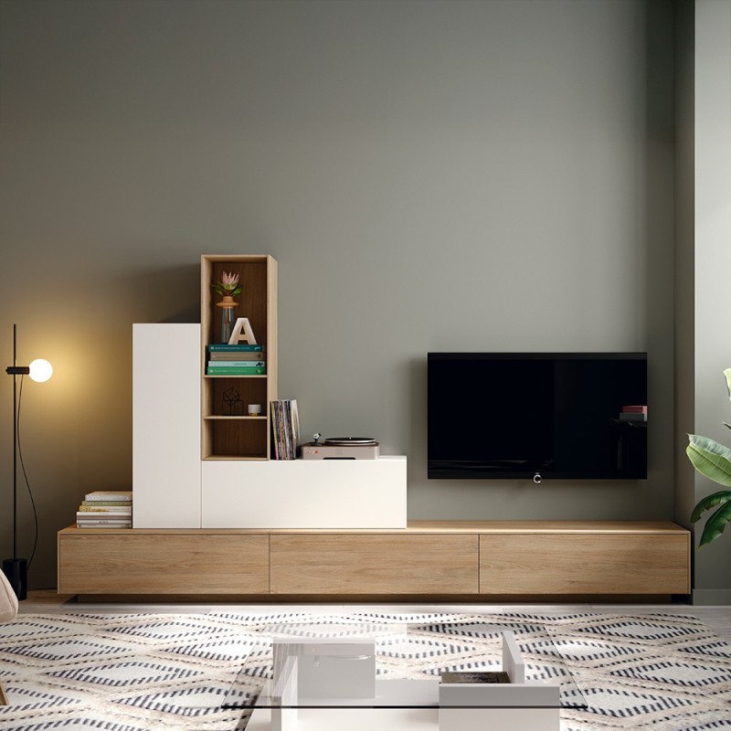 Composición modular mueble de Tv con estantes MED 54