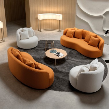 Sofa moderno con patas metalicas altas Robert de Manuel Larraga