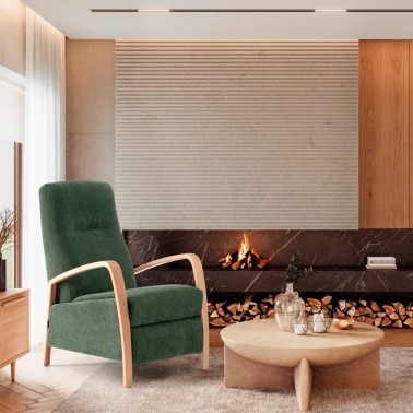 Sillon relax delta con brazos de madera de haya