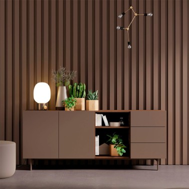 Aparador 3 cajones y 2 puertas frente lacado Compact 8