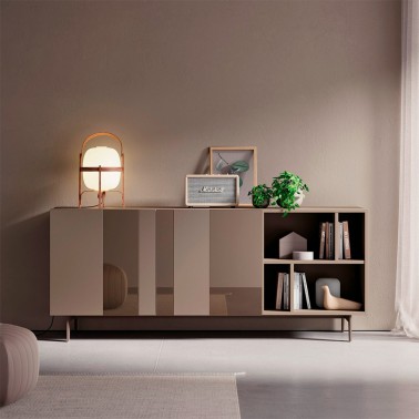 Aparador 4 huecos y 2 puertas frente lines cristal Compact 9