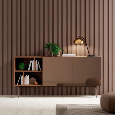 Aparador 4 huecos y 2 puertas frente espejo bronce Compact 10