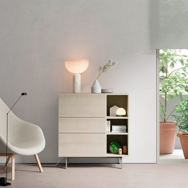 APARADOR ALTO 3 HUECOS, 1 PUERTA Y 2 CAJONES FRENTES CERAMICO COMPACT 12