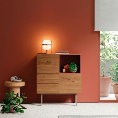 Aparador alto 2 puertas y 2 cajnes frente madera Compact 13