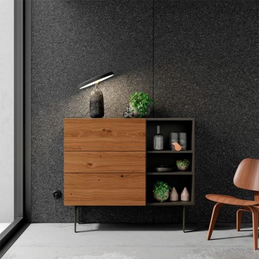 Aparador alto frentes madera y lacado Compact 18