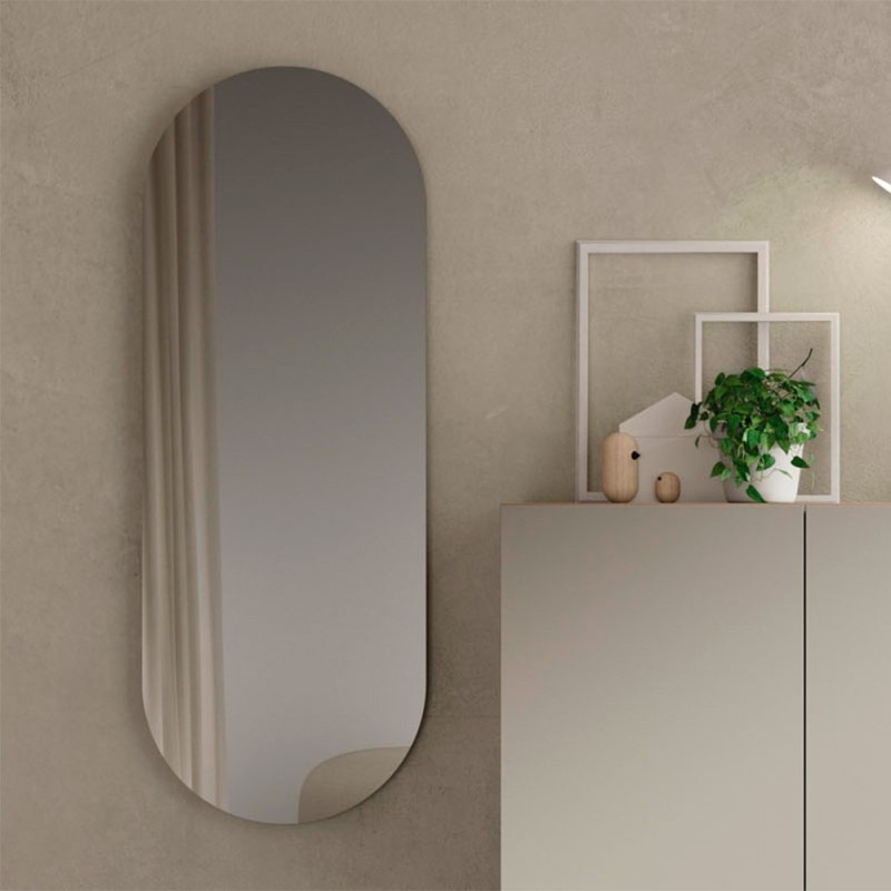 Espejo recibidor ovalado vertical estructura lacada 120 cm