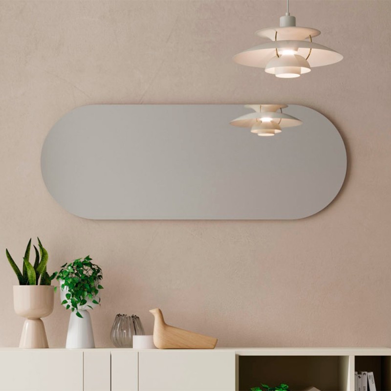 Espejo recibidor ovalado horizontal estructura lacada 120 cm