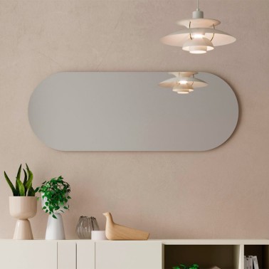 Espejo recibidor ovalado horizontal estructura lacada 120 cm