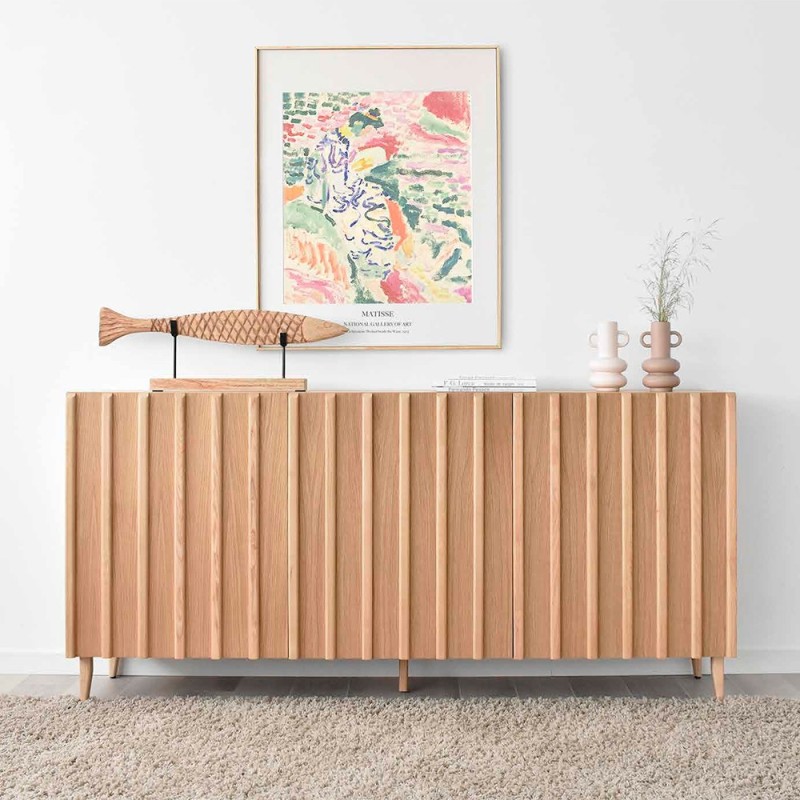 APARADOR MADERA ESTILO NORDICO STOKEN 3 PUERTAS