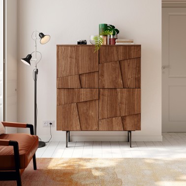 Aparador alto con 4 puertas Linen 121 cm