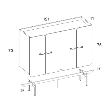 Aparador alto 4 puertas Tulip 121 cm
