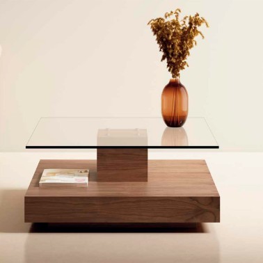 Mesa de centro cuadrada de cristal Hipster