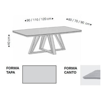 Mesa de centro madera y patas metal Baltik