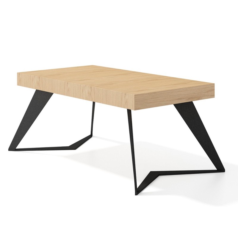 Mesa de centro elevable madera y patas metal Mustang