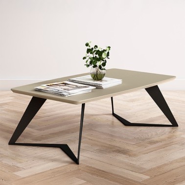 MESA DE CENTRO MADERA Y PATAS METAL ZIRCA