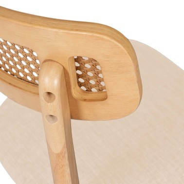 Silla comedor madera roble y beige SHIRLEY