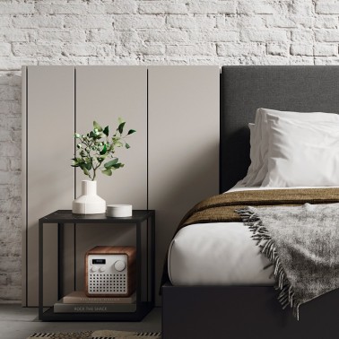 Cabecero corrido modular con parte central tapizada Pars