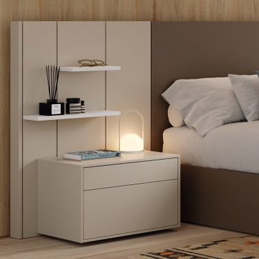 Cabecero corrido modular con estantes Pars