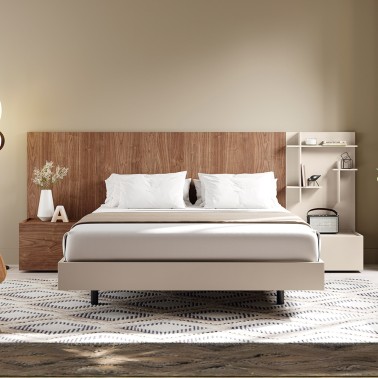 Cabecero corrido modular con estantes Doan