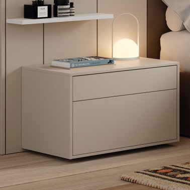 Mesita de noche con 2 cajones Flat